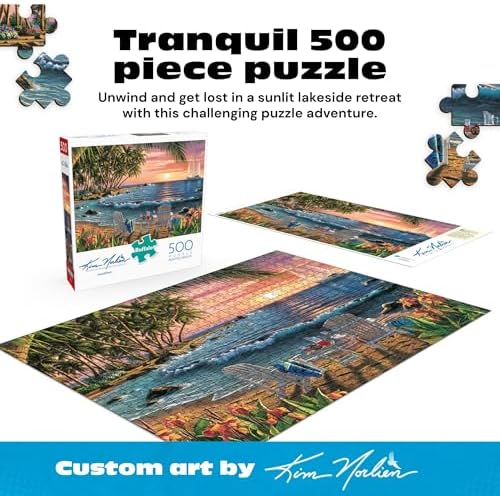 Kim Norlien Summertime puzzle pieces showing precision-cut edges and perfect snap connection quality.