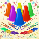 Children playing with Eocolz soft plastic cones and rings