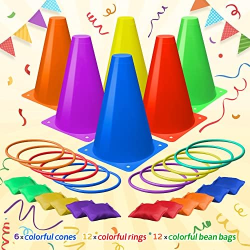 Children playing with Eocolz soft plastic cones and rings