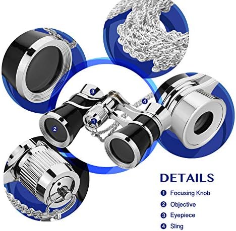 Aomekie classic opera glasses showing the manual center focusing mechanism wheel