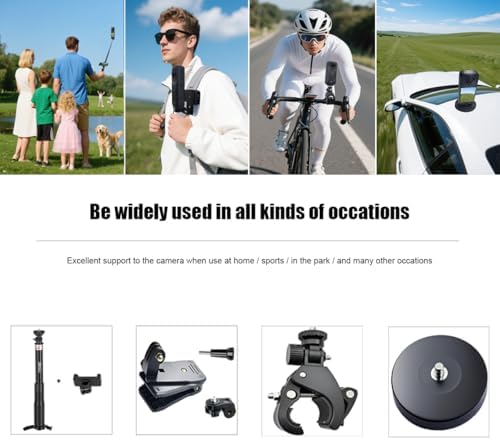 Husiway camera mount bundle featuring the adjustable chest strap and head mount for action cameras