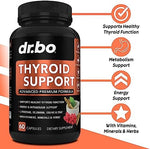 DR. BO Thyroid Support 60 capsules bottle front view showing premium orange label