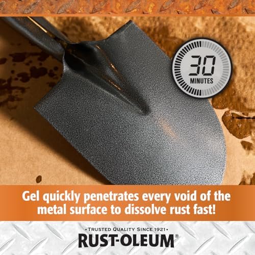 Heavy duty rust remover gel dissolving medium corrosion on a metal wrench tool within thirty minutes