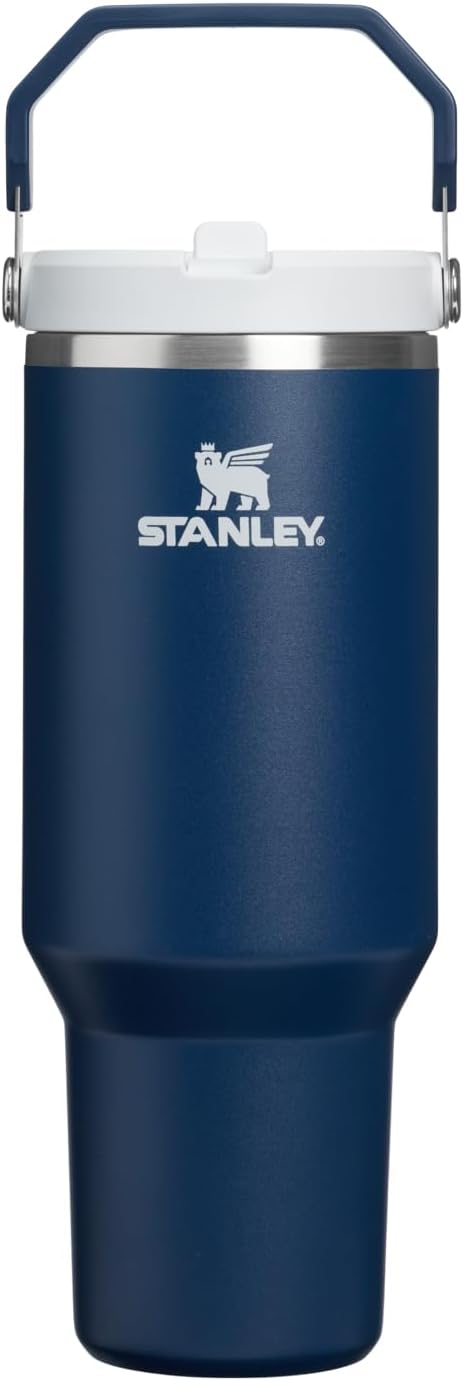 Stainless steel vacuum insulated flask with built in carry handle