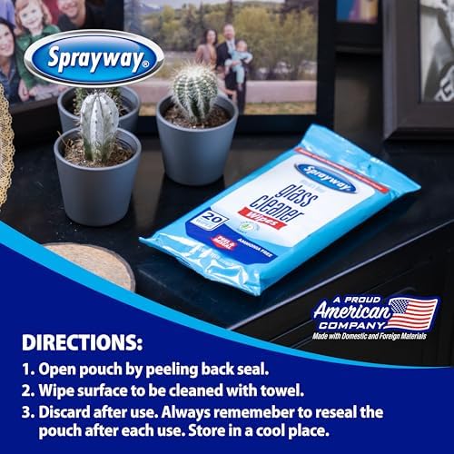 Portable Sprayway glass cleaner wipes in a lifestyle travel setting