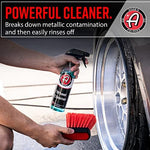 Detailed shot of wheel brush applying Adam's Polishes cleaner