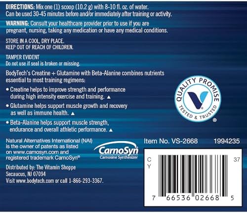 Label details of BodyTech advanced performance formula
