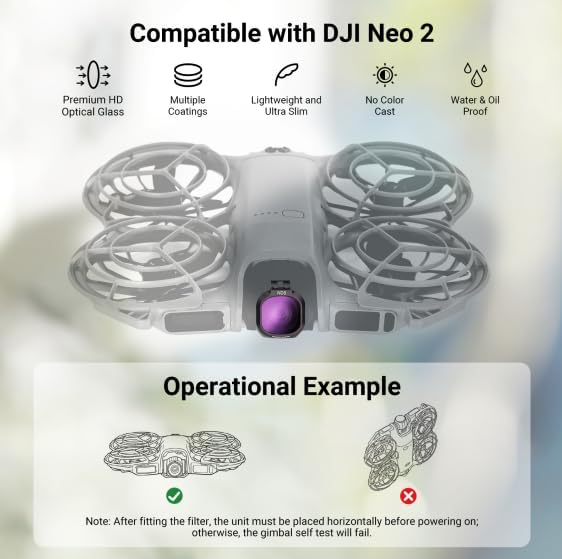 Close up view of Neewer UV CPL and ND drone filters