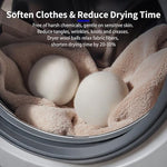 Six pack hypoallergenic reusable fabric softening wool balls for dryer