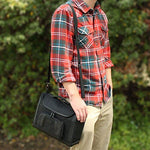 USA Gear Portable Messenger Tablet Travel Bag front zipper pocket open