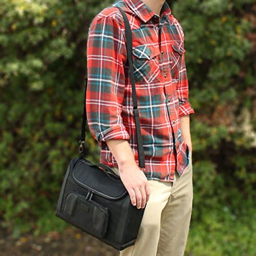 USA Gear Portable Messenger Tablet Travel Bag front zipper pocket open