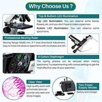 Microscope for Kid Student Adult, 100X-2000X Compound Monocular Microscope with Mechanical Platform Slides Set, Phone Adapter for School Home Education - Image 5