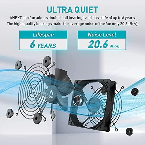 ANEXT dual ball bearing cabinet cooling fans with multi speed controller