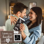 Garybank sonogram photo frame displaying a four by three inch baby ultrasound scan on a nursery tabletop