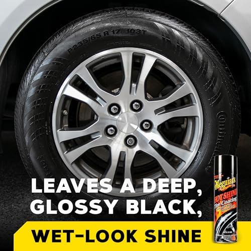 Meguiar's tire coating aerosol can for car detailing