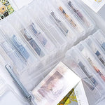 Portable photo storage box with handle in use