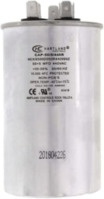 The HVAC Genius 50/5 MFD dual run AC capacitor front view