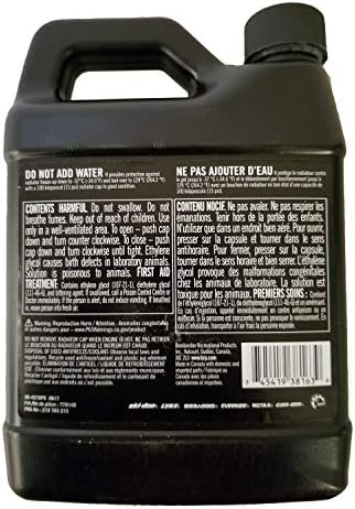 Genuine BRP XPS universal pre-mixed engine coolant bottle showing product details and part number