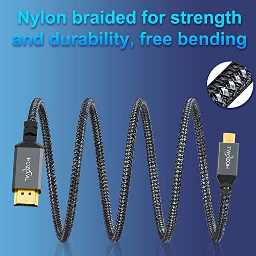Twozoh 1FT dual pack adapter cable showing compatibility for action cameras.