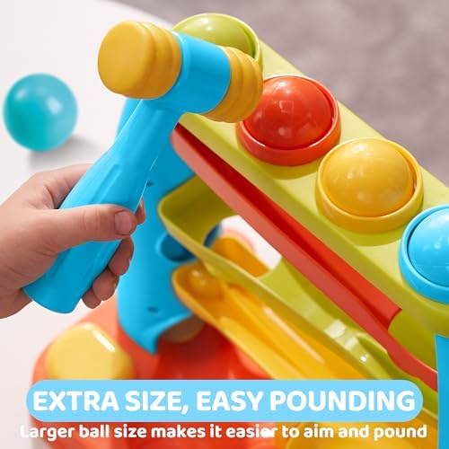 Close up view of the hand-eye coordination learning tool for boys and girls eighteen months plus
