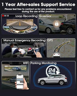 Jelkuz 12 inch mirror dash cam packaging and components