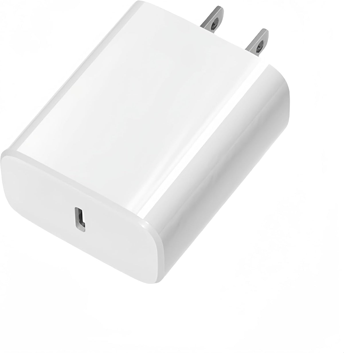 SHANCOSI USB C Fast Charger front view showing the clean white glossy finish and compact single Type-C port hub.