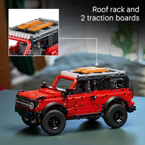 Full LEGO Technic Ford Bronco model displayed on a flat surface