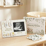 Close up of interchangeable weekly countdown numbers on wooden frame