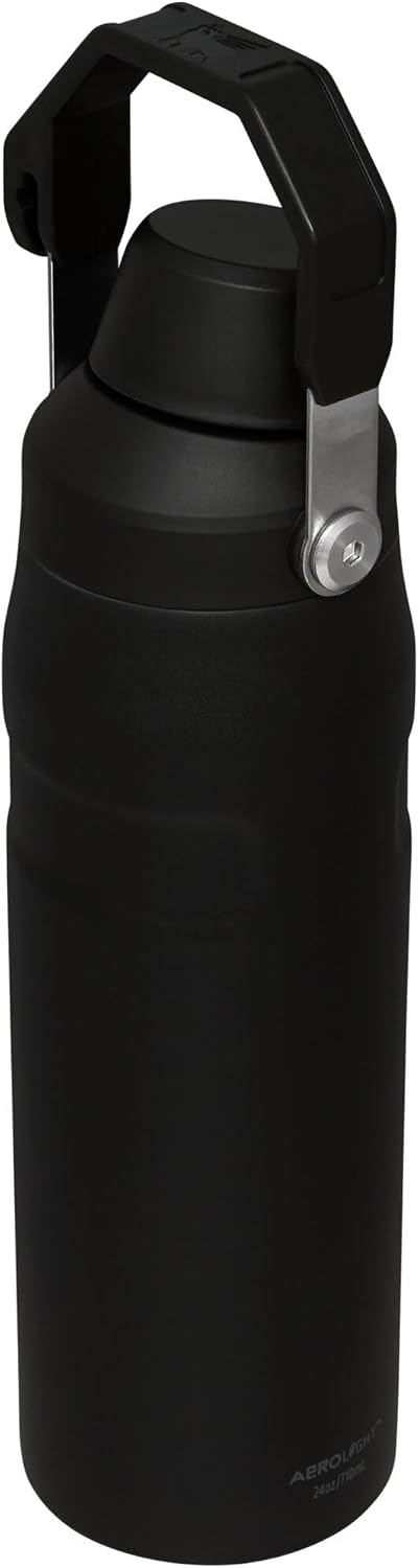 Close up shot of the leakproof angled spout lid on the Stanley stainless steel sports bottle.
