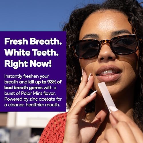 Burst whitening strips packaging showing 93% germ kill benefit