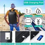 hk expandable travel laptop backpack showing side profile expansion zipper opened