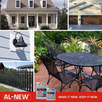 AL-NEW metal cleaner removing chalky white oxidation from outdoor patio furniture