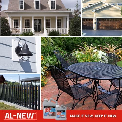 AL-NEW metal cleaner removing chalky white oxidation from outdoor patio furniture