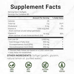 Side label of Deal Supplement Norwegian cod liver oil softgels displaying extra strength nutrient details.