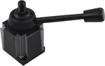 Close-up of the precision-ground wedge mechanism on the marddpair tool holder.