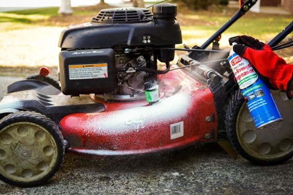 CRC 05482 non chlorinated engine cleaner spray on painted car exterior