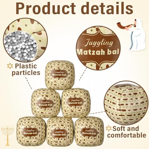 Twelve pack of Pesach holiday themed bean bag style juggling toys