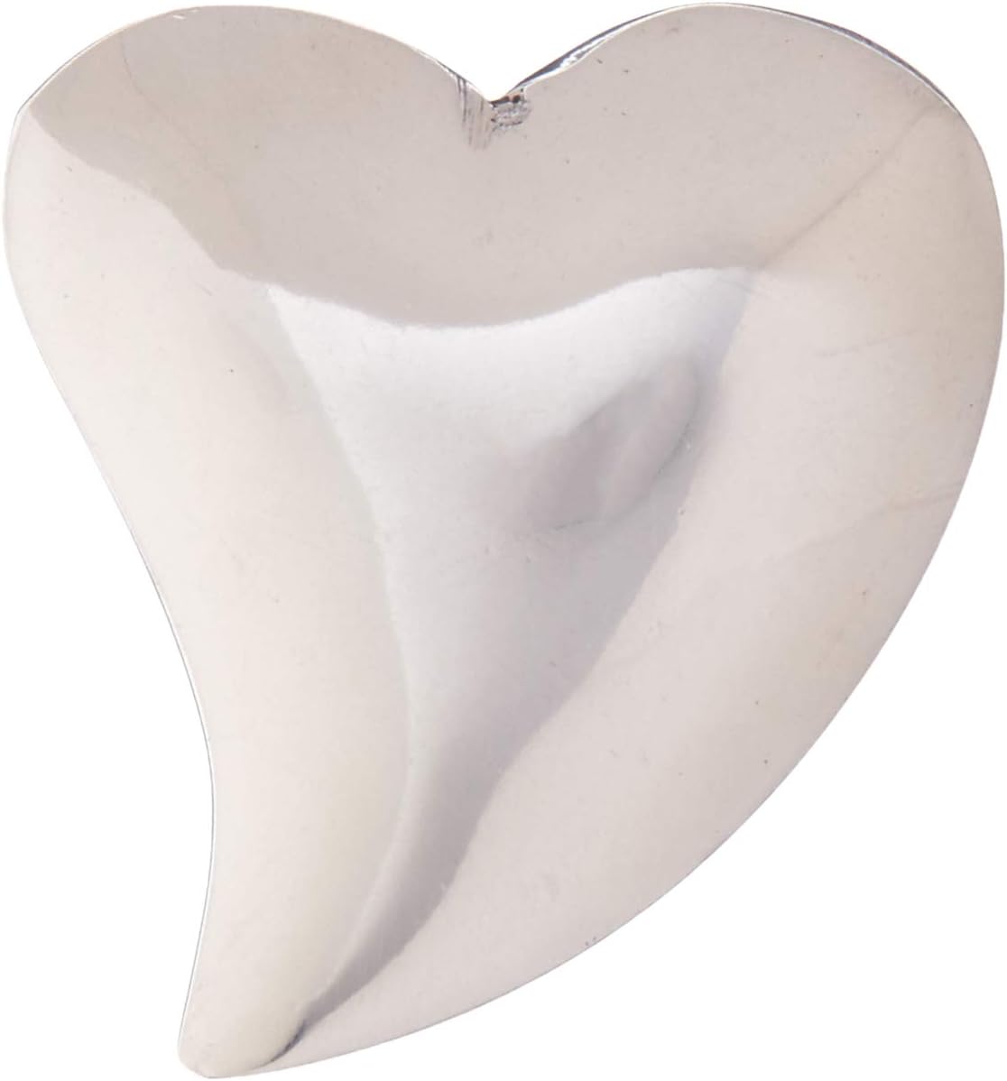 Mariposa heart napkin weight front view silver tabletop accessory