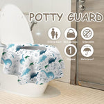 DEEKI disposable toilet liners being packed easily into a mother's travel diaper bag