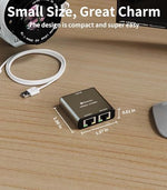 Compact size demonstration of Reborn LAN splitter for travel