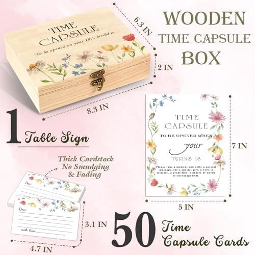 Deanhot baby memory box with decorative wildflowers