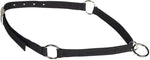 Mustang horse neck collar front view featuring durable red poly webbing and secure nickel plated hardware.