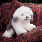 Hand controlling Folkmanis Sheepdog puppet for interactive play