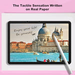 Artist drawing on Wacom MovinkPad 11 with Hukwimo screen protector