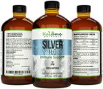 Kaiame Naturals colloidal silver 10 PPM liquid solution bottle displaying secure leak proof cap seal.
