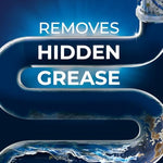Finish lemon scented dishwasher cleaner bottle for limescale and grease removal.