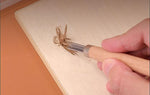 Different chisel and gouge profiles of the carving set