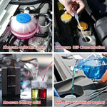 Automotive diagnostic refractometer kit including the calibration screwdriver and plastic fluid droppers inside a protective storage case