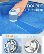 Beautural rechargeable fabric shaver removing fuzz and pilling from a wool sweater.