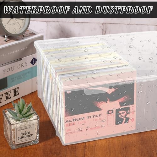 YEXEXINM heavy duty media storage box with open lid highlighting dustproof rim.